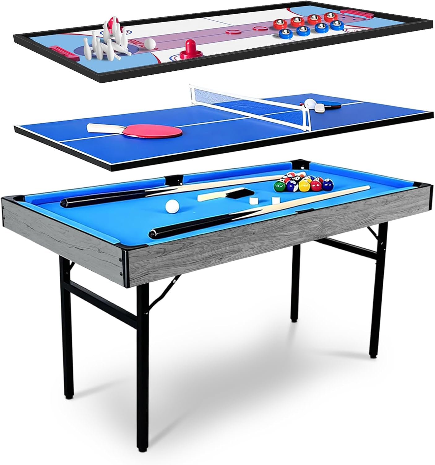 Air Hockey Table - 5'i 1 Arada Çok Fonksiyonlu Oyun
