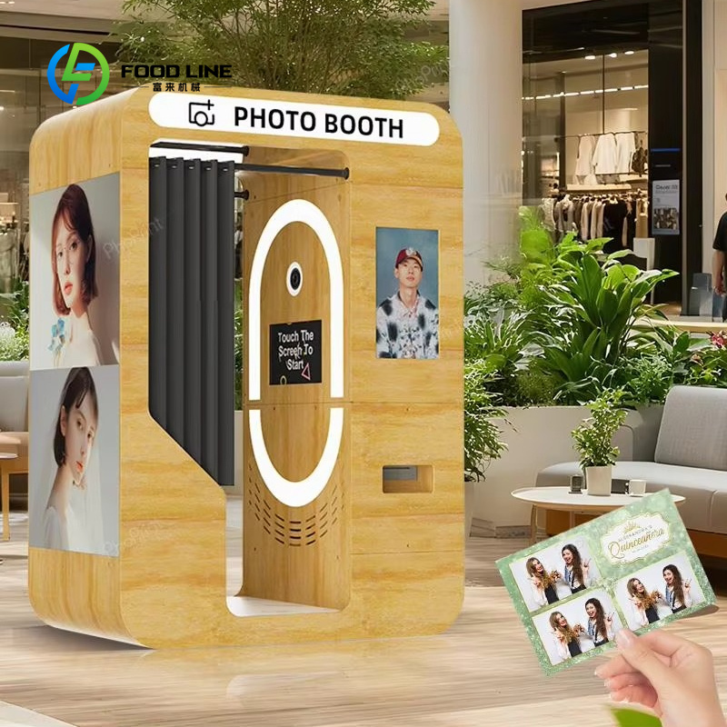 Photo Booth Machine - Özelleştirilebilir Taşınabilir Ahşap Barlar Vintage Fotoğraf