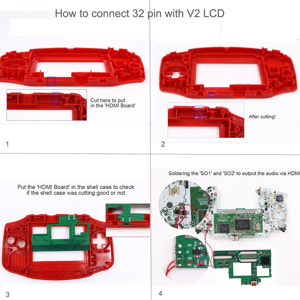32Pin 40pin HDMI Modu GBA HDMI - Arcade Button Pcb incelemesi ve fiyatı